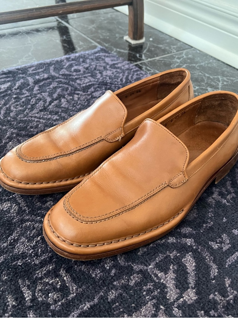 Allen Edmonds Cognac Leather Slip-On Loafers